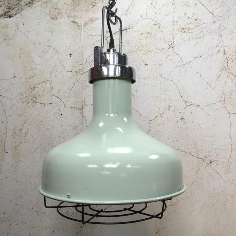 Duck egg green industrial pendant